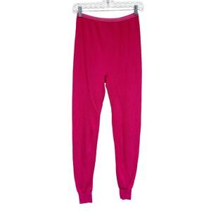Vintage JE Morgan Womens Size L Hot Pink Waffle Thermal Underwear Pants